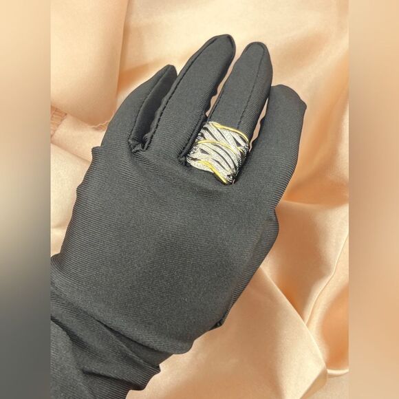 Elegant Two Tone Gold And Silver Band - Picture 8 of 11